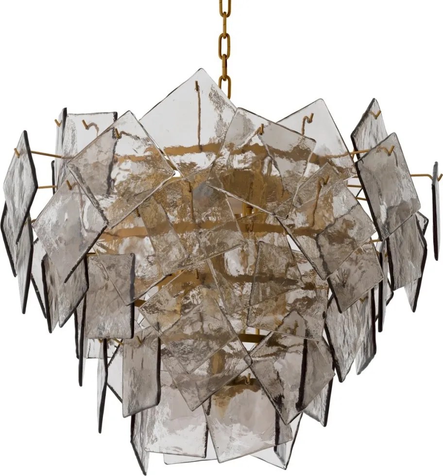 Candelabru LUX, Otel Alama Antic, Sticla Fumurie, Biltmore