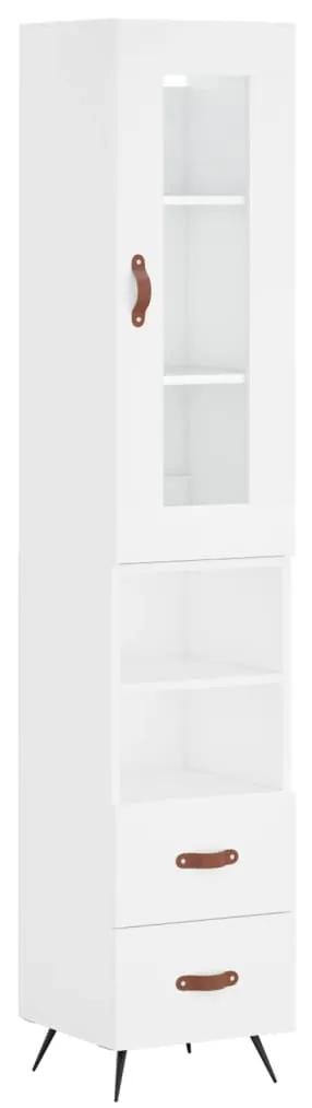 3199273 vidaXL Dulap înalt, alb, 34,5x34x180 cm, lemn prelucrat