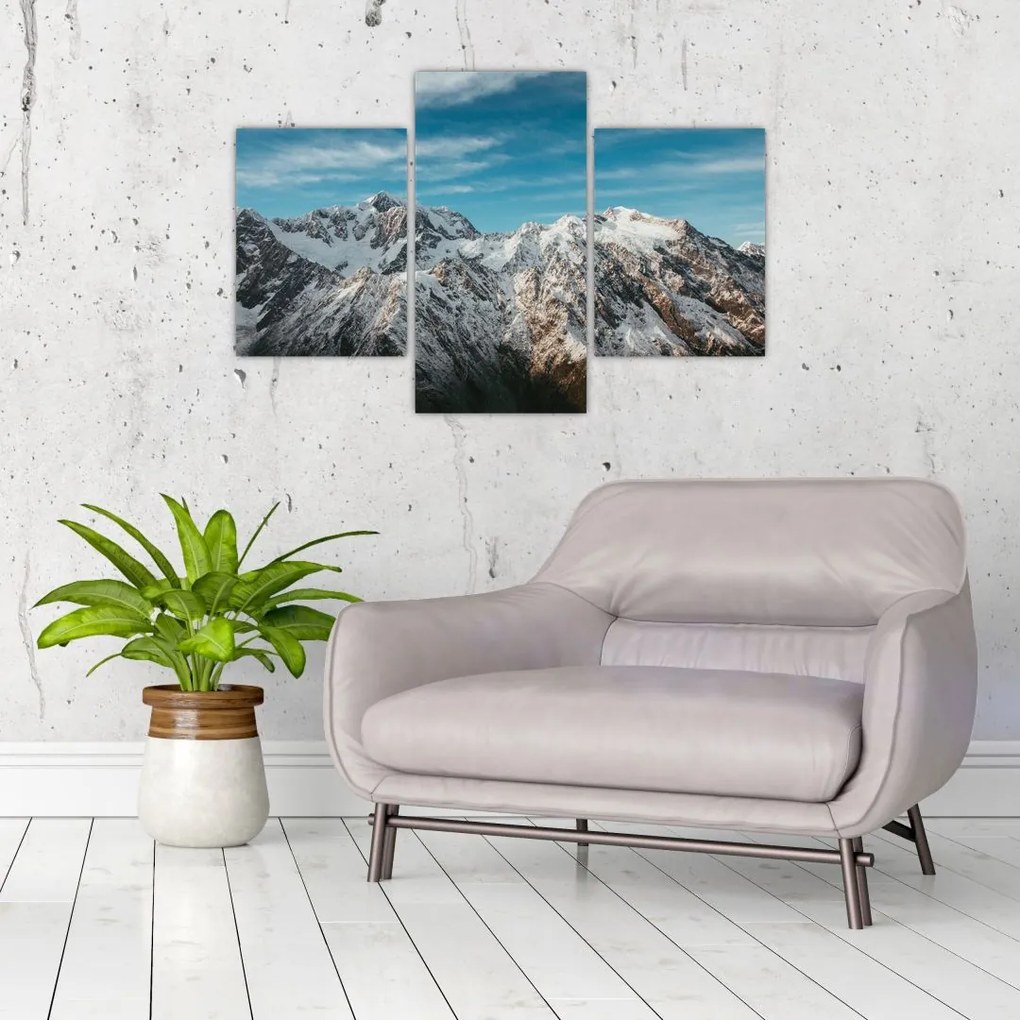 Tablou cu vârfuri înzăpeziți, Fiordland (90x60 cm)