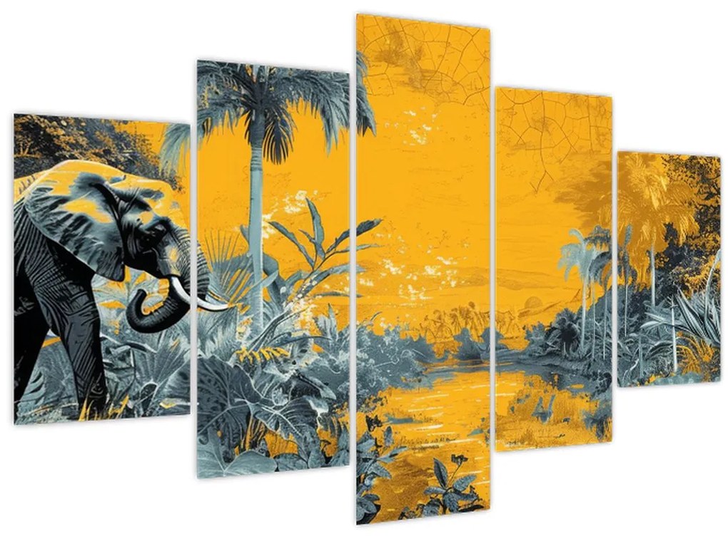 Tablou - Elefant în natură (150x105 cm)