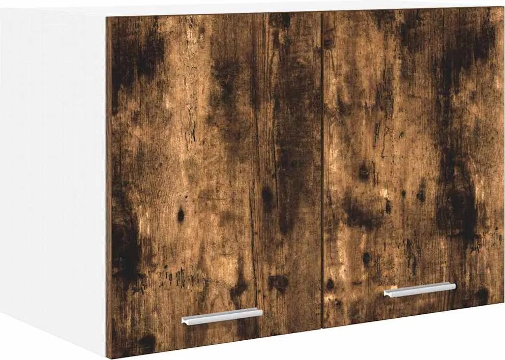 vidaXL Dulap suspendat cu ușă Stejar afumat și alb 60 x 31 x 40 cm