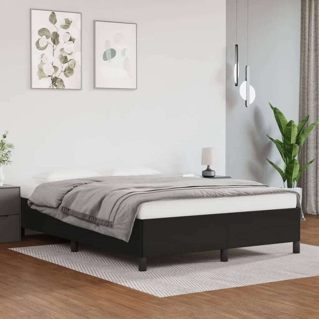 347245 vidaXL Cadru de pat, negru, 140x190 cm, piele ecologică