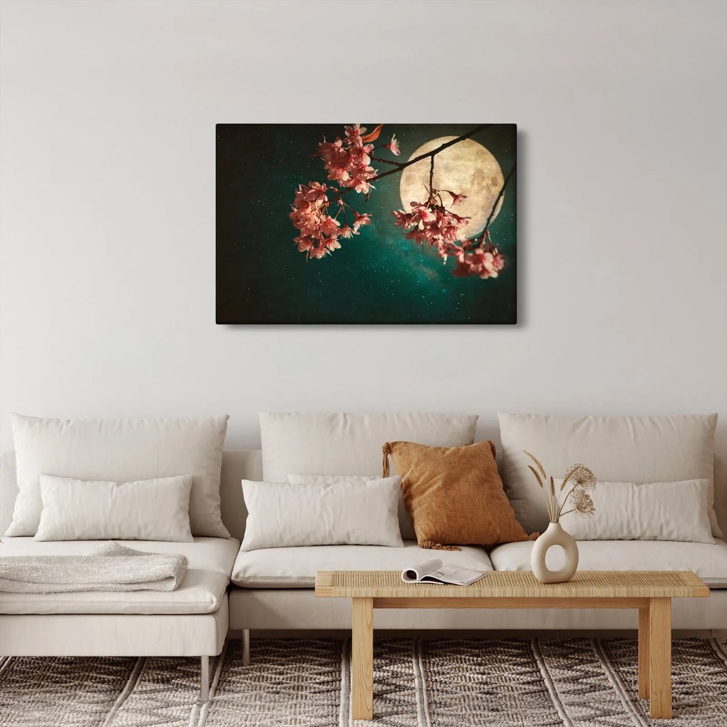 Tablou - Sakura în luna plină (90x60 cm)