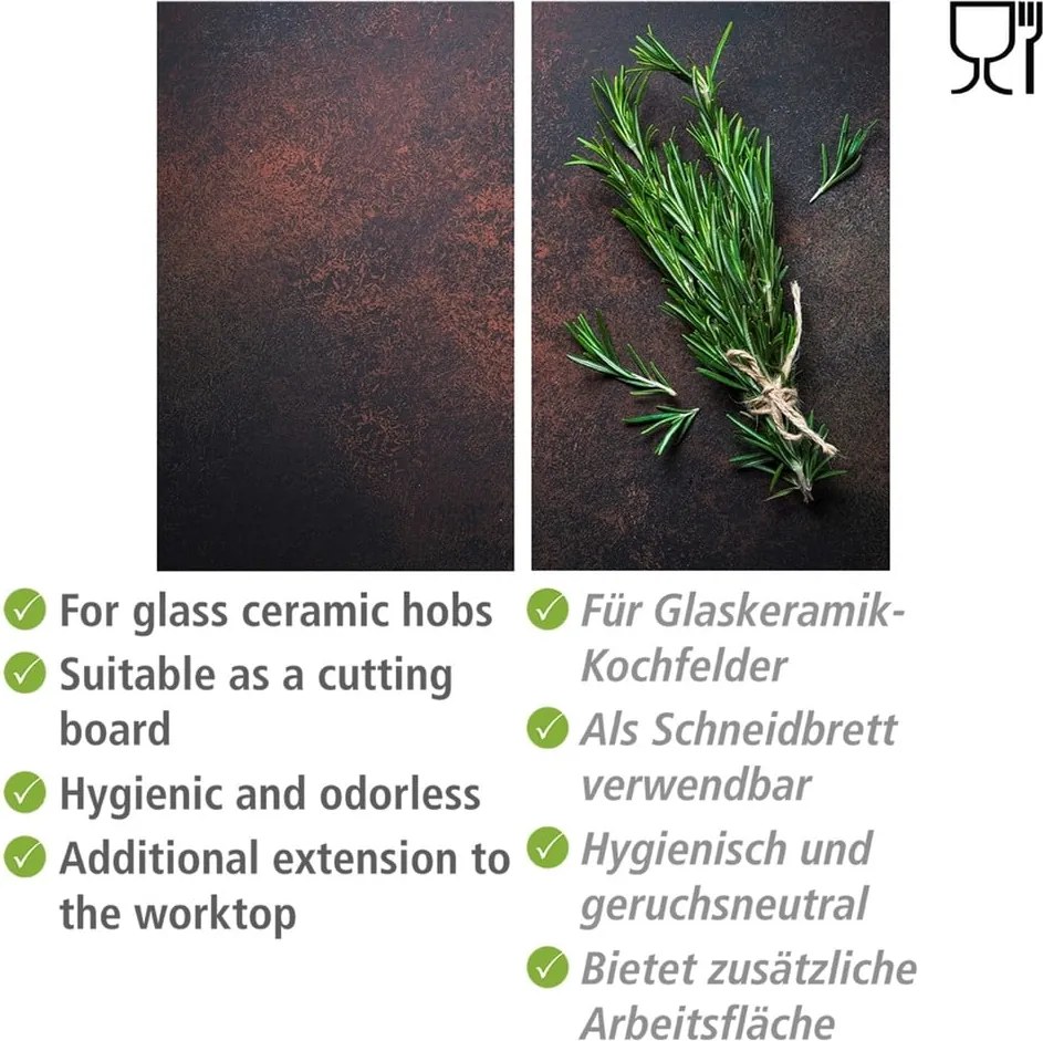 Protecții de aragaz 2 buc. din sticlă temperată 52x30 cm Rosemary – Allstar