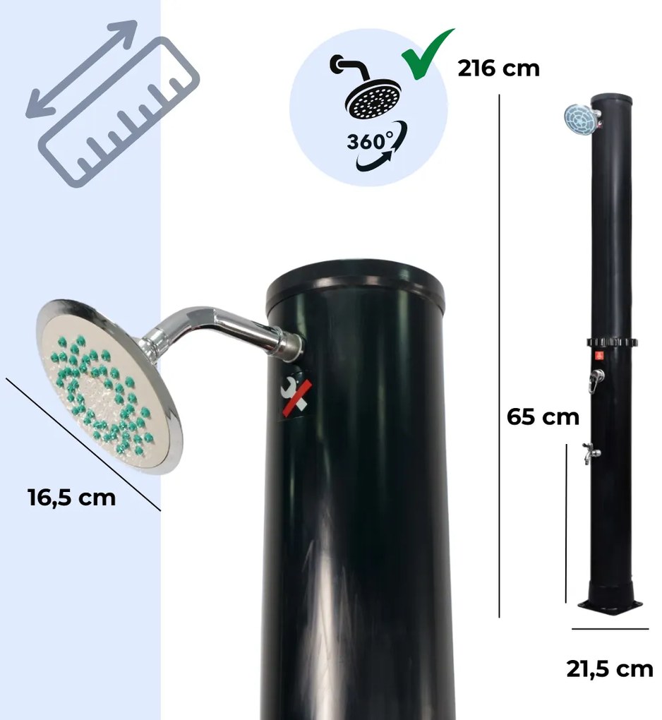 Duș solar KARIBIK, 35 l, negru Jurhan