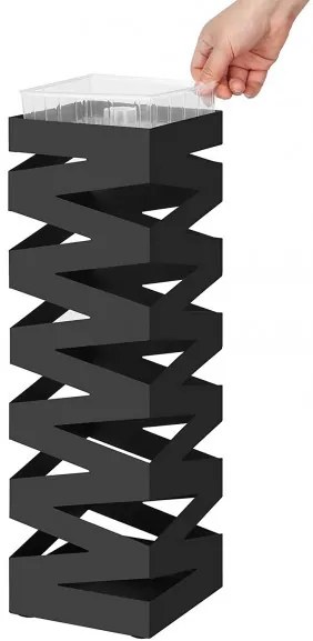 Suport Umbrela Fence Black, 15.5 x 15.5 x 49 cm