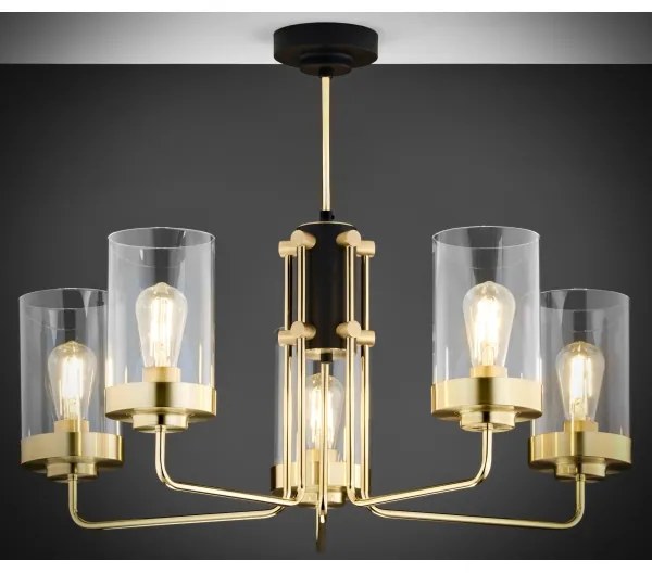 Jupiter 2088 - Lustră pe tijă RAMIREZ 5xE27/15W/230V auriu/negru