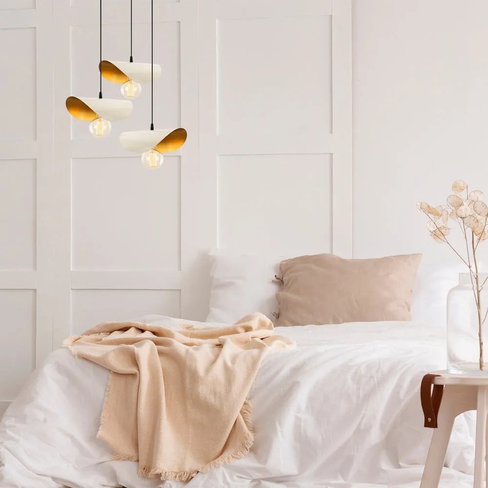 Lustră albă-aurie cu abajur din metal Sivani – Opviq lights