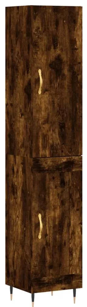 3199094 vidaXL Dulap înalt, stejar fumuriu, 34,5x34x180 cm, lemn prelucrat