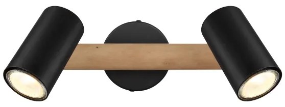 Spot HERTI 2xGU10/5W/230V lemn/metal Globo 57913-2