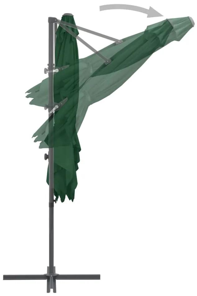 Umbrela suspendata cu stalp din otel, verde, 250 x 250 cm Lysegronn, 250 x 250 cm