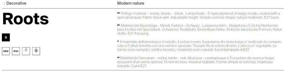 Lustra/Pendul design decorativ natural Roots 60cm