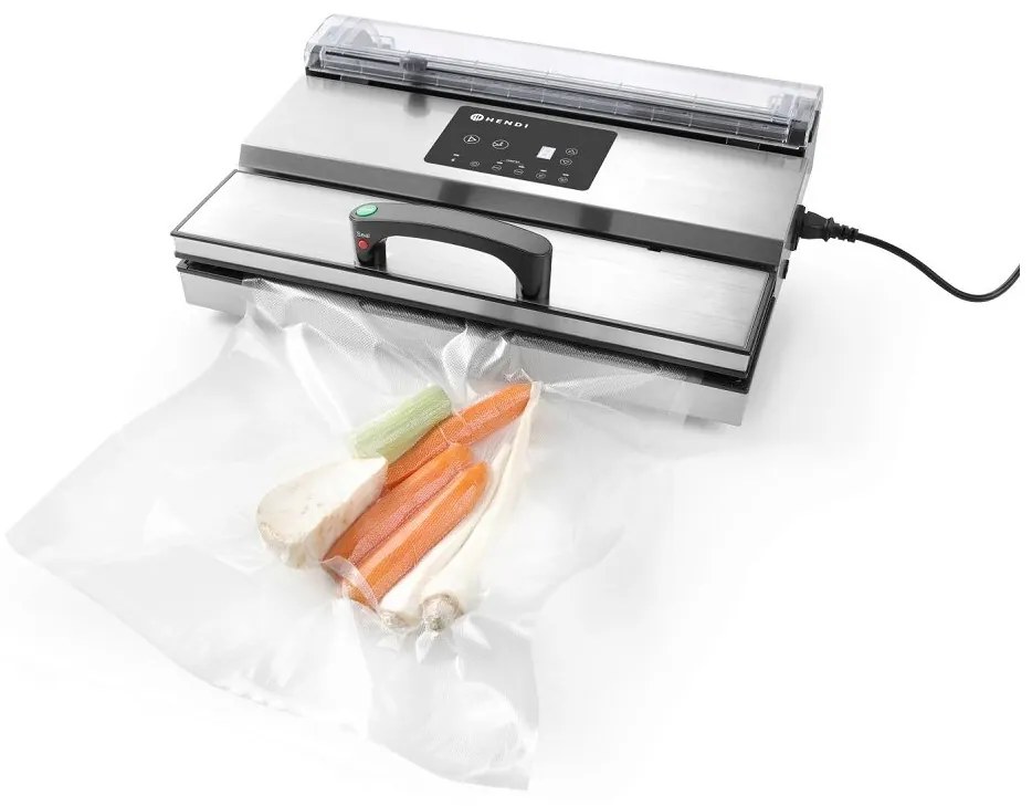 Aparat de vidat profesional Hendi Kitchen Line, 550W, pompa dubla de capacitate mare 16lt/min, inox, 490x260x(H)145 mm