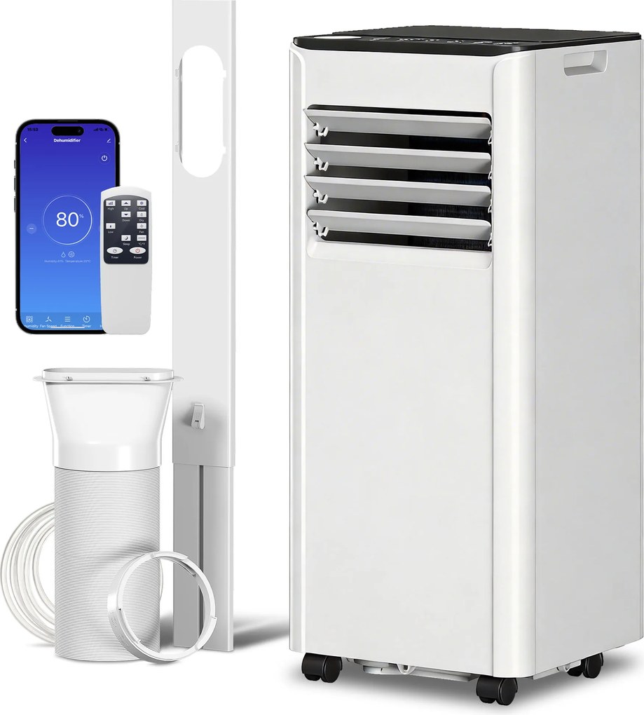 HOMCOM Aparat de aer condiționat portabil 9000 BTU cu răcire, dezumidificator, ventilator și mod noapte. | Aosom Romania