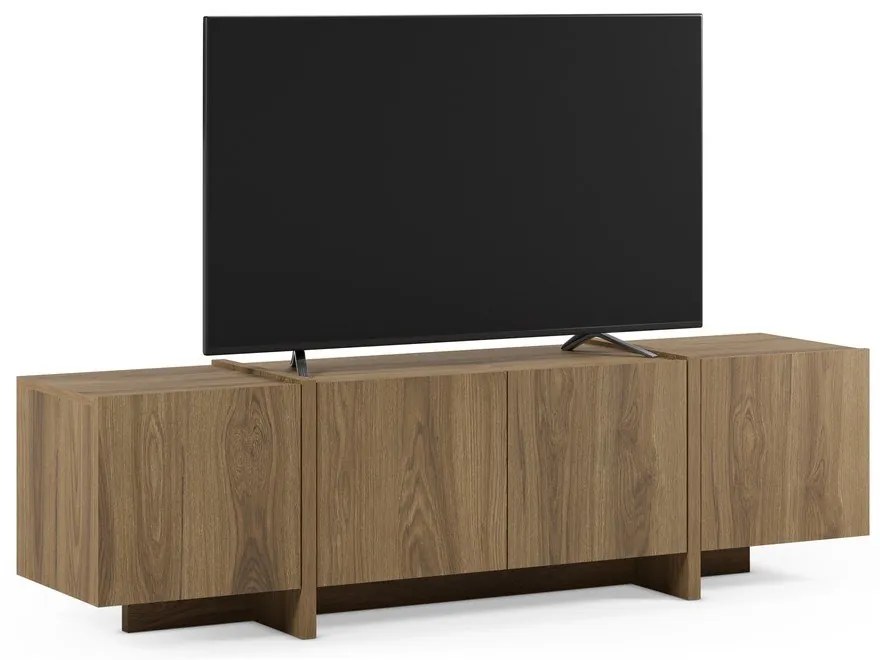 Comodă TV în culoare naturală cu aspect de lemn de stejar 180x55x35 cm Volia – Marckeric