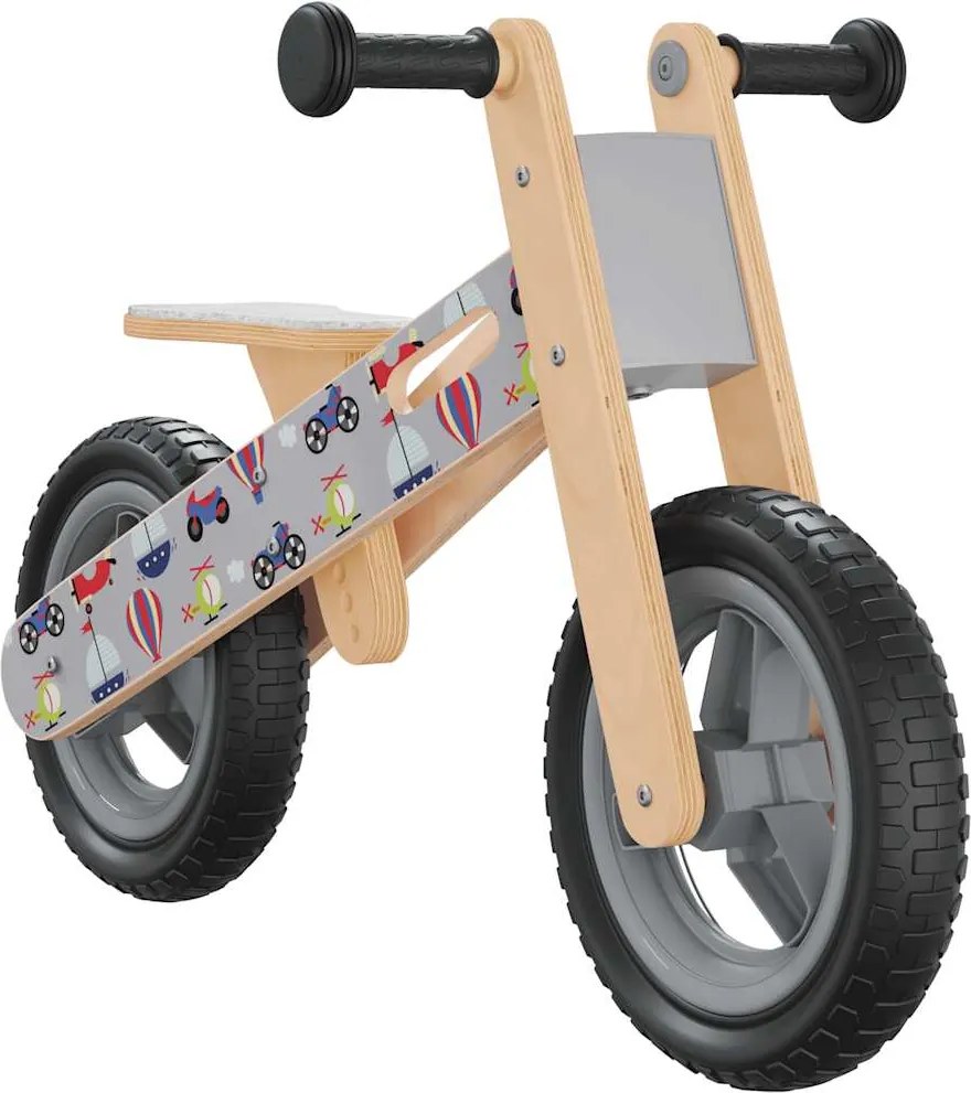 vidaXL Bicicletă de echilibru pentru copii, imprimeu și Gri