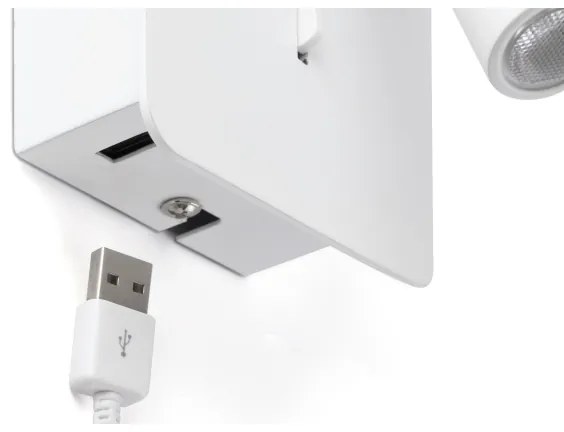 Spot LED de perete SUAU LED/3W/230V USB alb FARO 62117