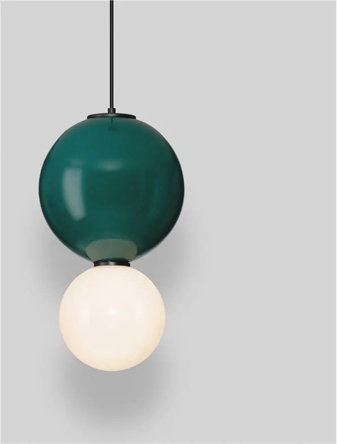 Pendul LED decorativ portelan jasper, sticla alb, NOESIS