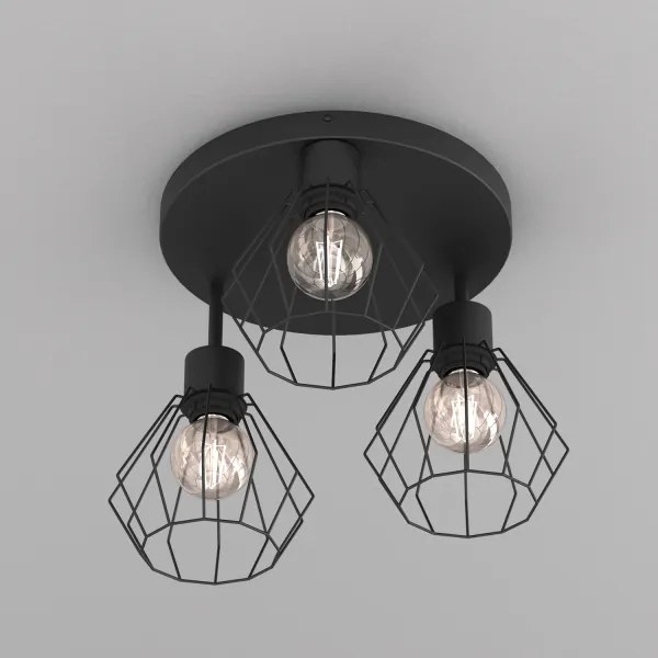 Plafonieră PARKLA 3xE27/15W/230V negru