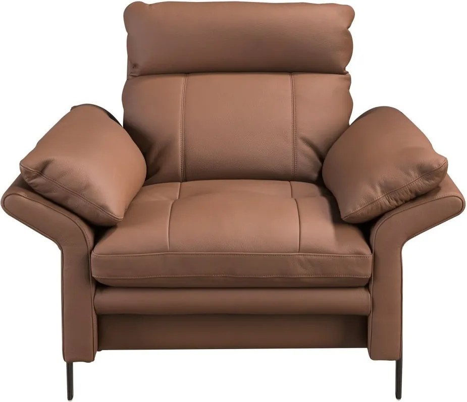 Fotoliu tapitat cu piele naturala Maro