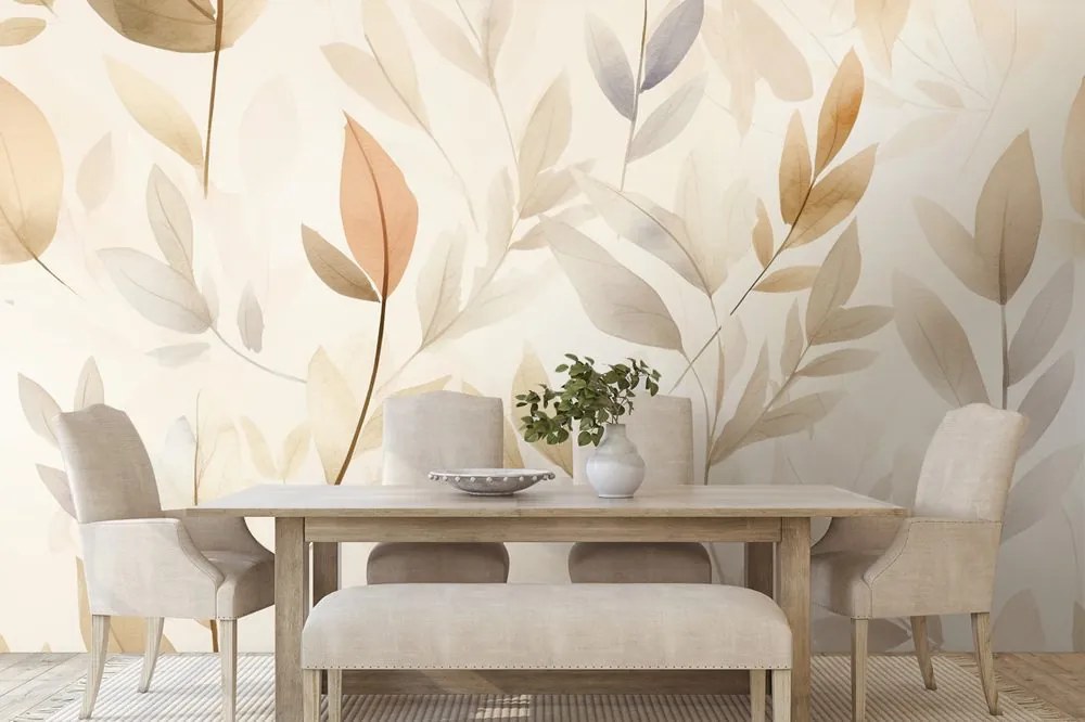 Tapet autoadeziv frunze delicate minimaliste