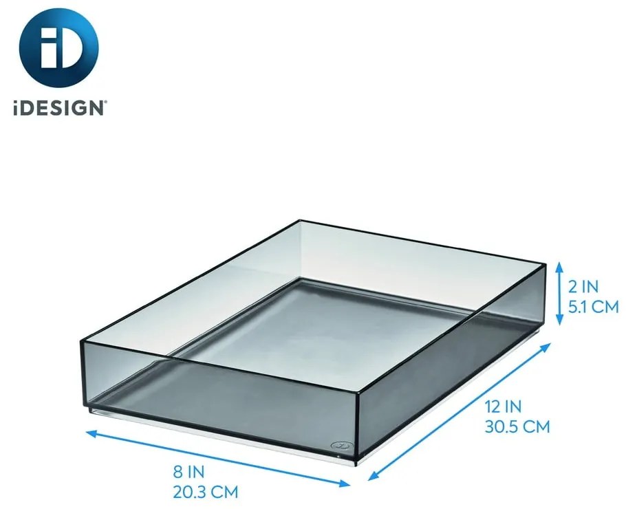 Organizator de baie negru mat pentru cosmetice din plastic reciclat – iDesign