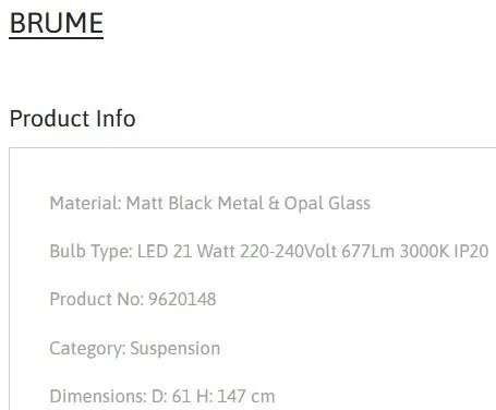 Pendul LED stil modern minimalist BRUME D-61cm