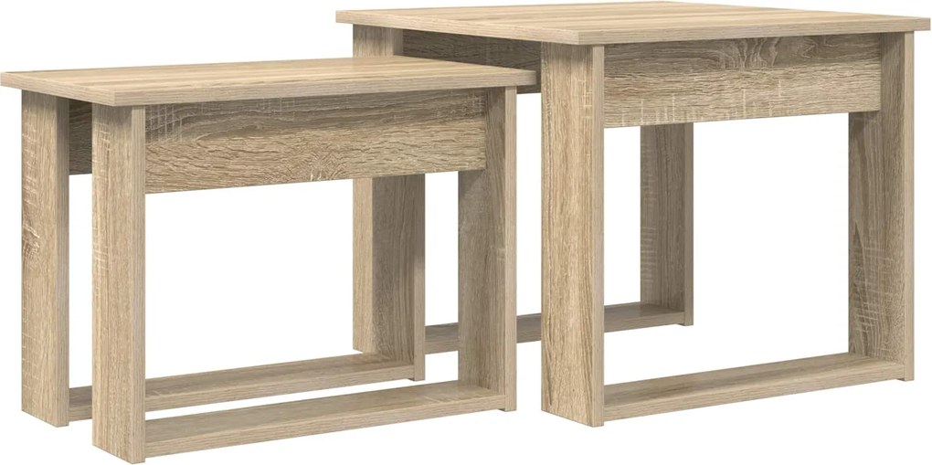 vidaXL Set de măsuțe de cafea 2 pcs Stejar Sonoma Lemn compozit