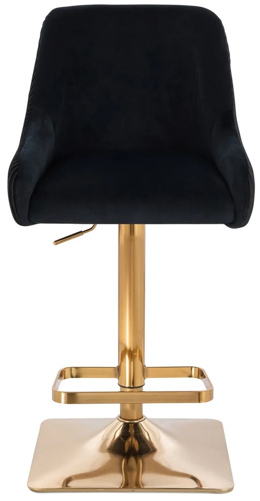 HR920KW Scaun Neagră din Catifea cu Bază Aurie
