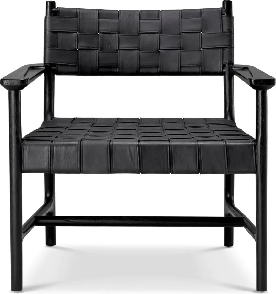 Fotoliu design LUX, Piele clasica neagra, Lemn, Tiberio