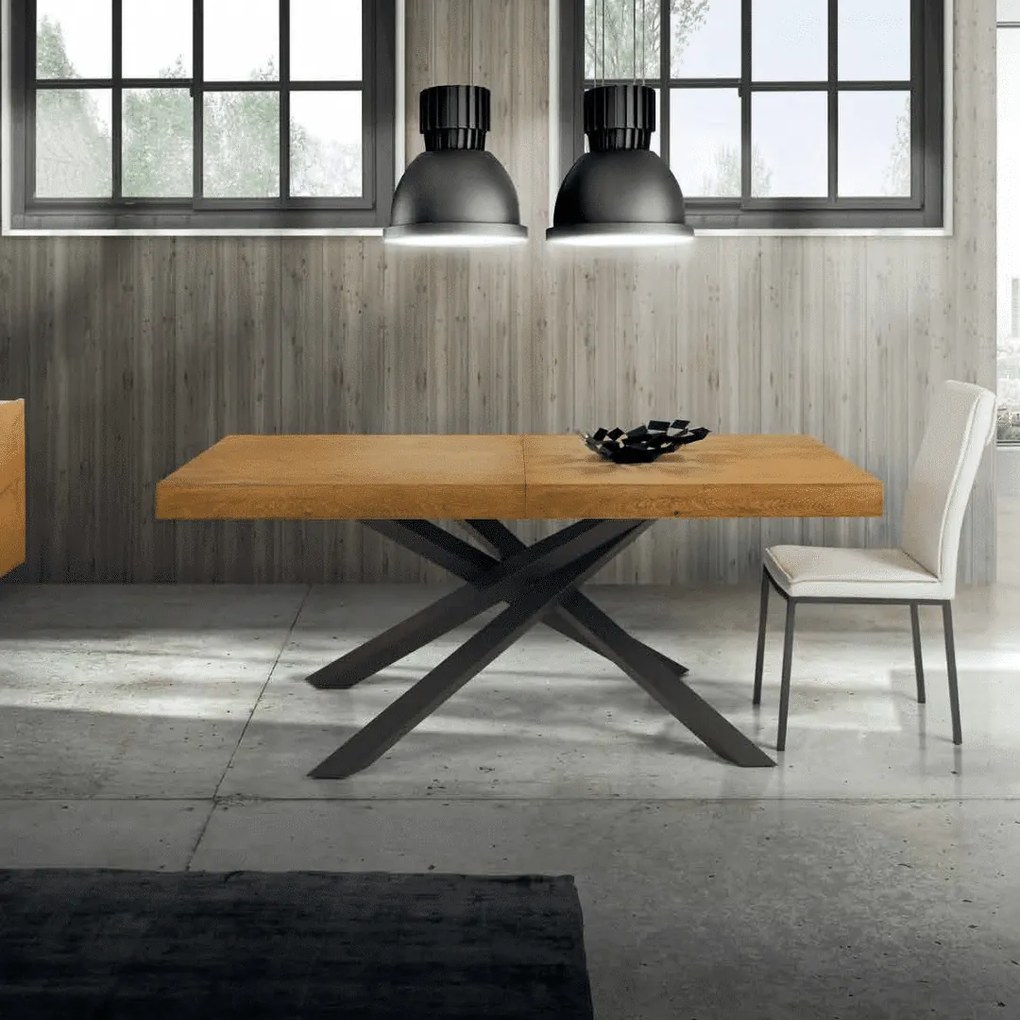 MASA WOOD - EXTENSIBILA CU PICIOR METALIC