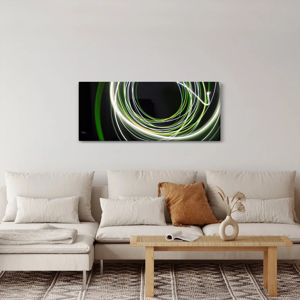 Obraz cu linii verzi (120x50 cm)