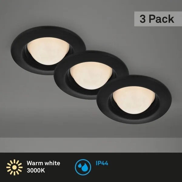 SET 3x corp de iluminat LED încastrat pentru baie Briloner 7056-035 LED/3W/230V IP44