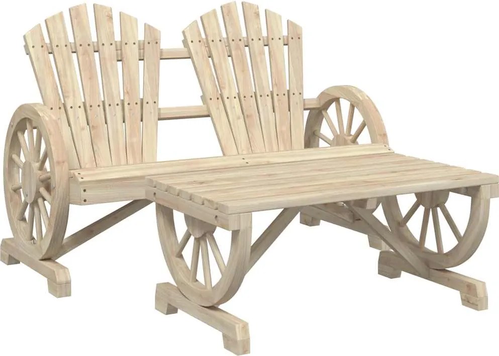 vidaXL Set mobilier de grădină, 2 piese, lemn masiv de brad