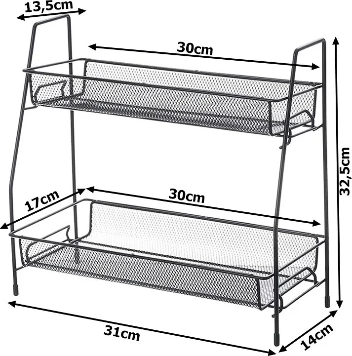 Organizator pentru bucatarie TALORO 31x32,5 cm, negru