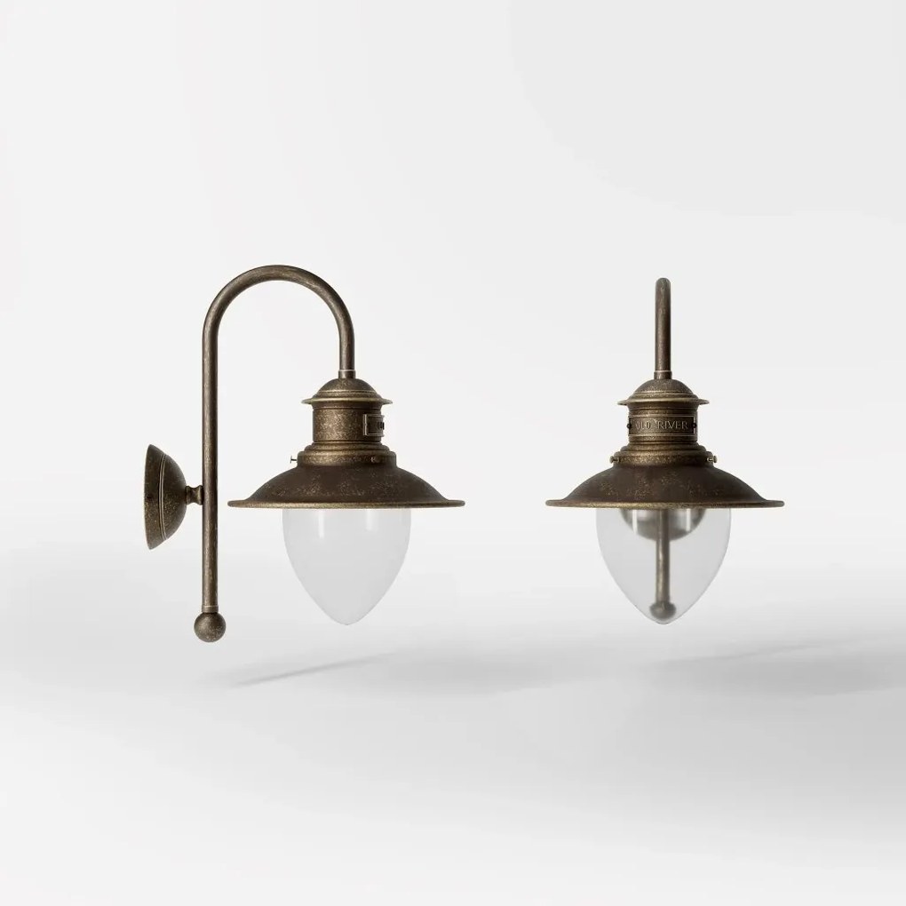 Aplica de perete exterior IP44 realizata manual din alama Amalfi