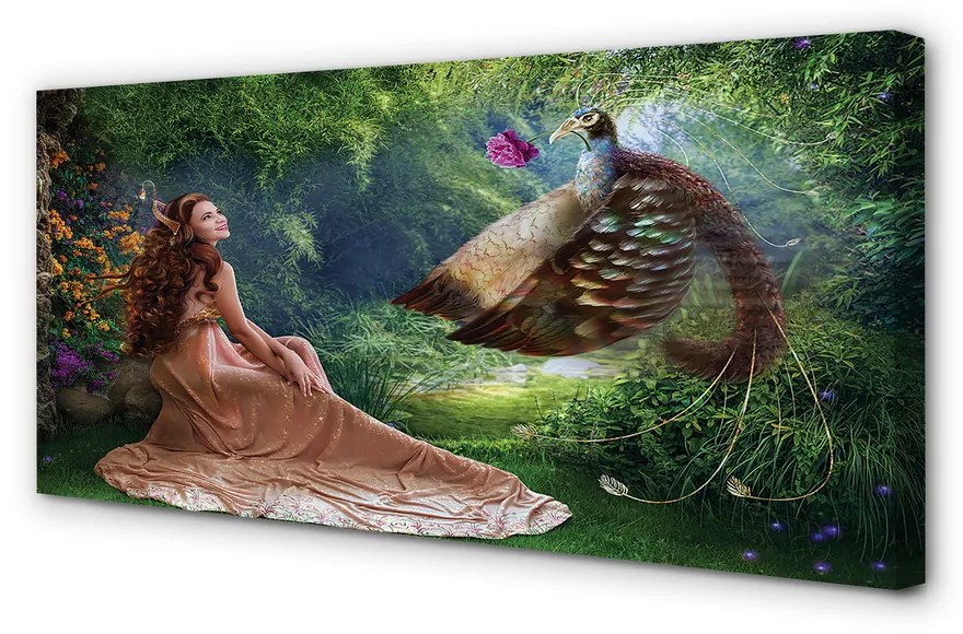 Tablouri canvas pădure de sex feminin fazan