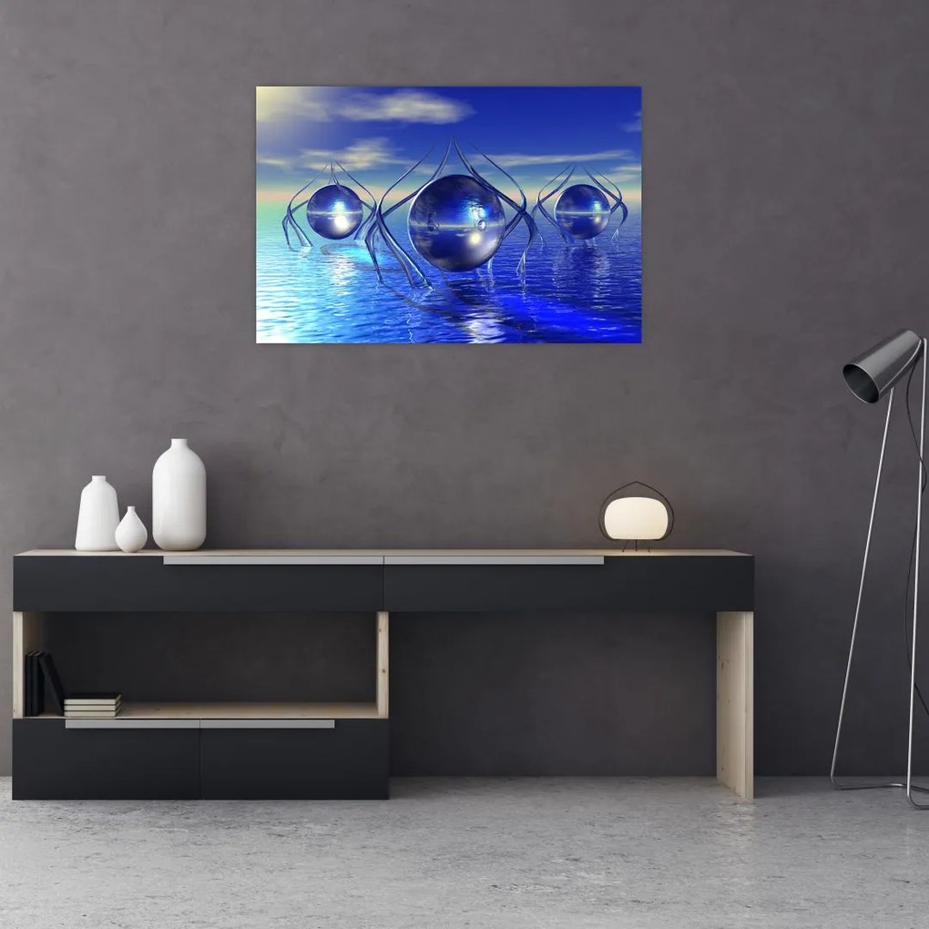Tablou cu abstracție - apa (90x60 cm)
