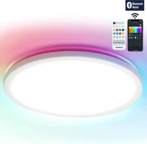 Brilagi - Plafonieră LED RGBW VIBE, dimmabilă, 24W/230V, 3000-6500K, albă + telecomandă