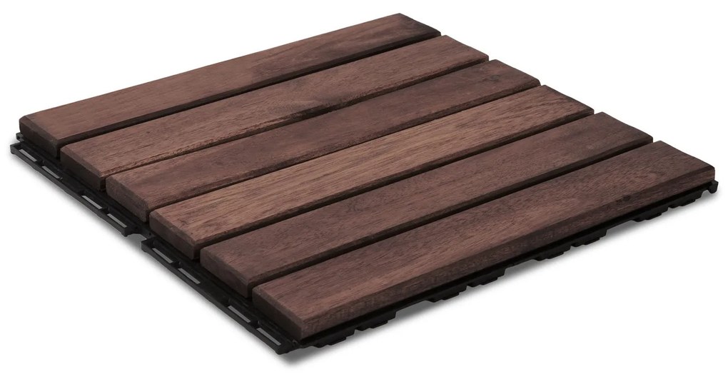 Pardoseala din lemn - 6 lamele - 30 x 30 cm - maro inchis - 6 buc pachet