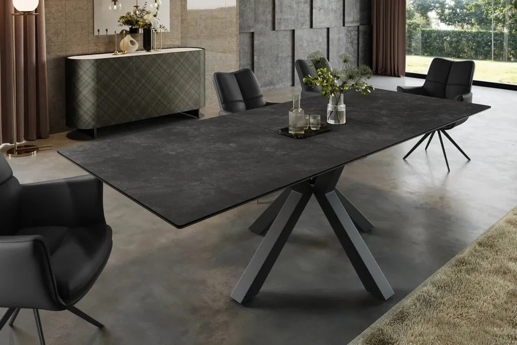 Masa extensibila, Ceramica Gri Grafit, ETERNITY 160-200cm A-46624 VC