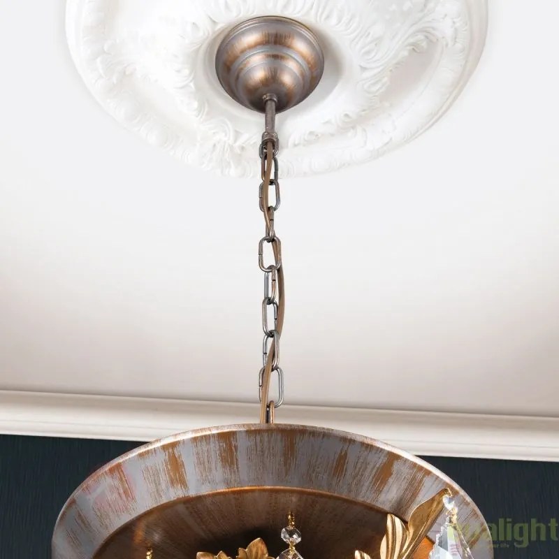 Lustra suspendata de LUX super eleganta Miramare HL 6-1600/1 OR silver-goldOR