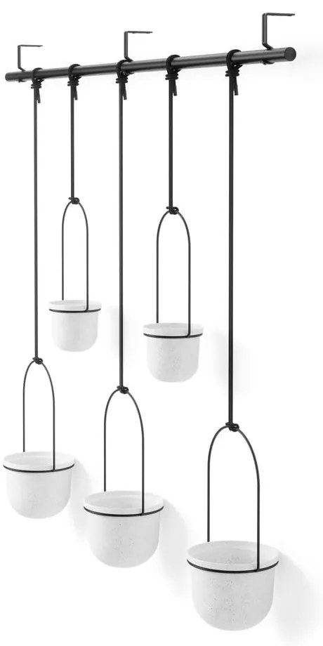 Ghivece decorative 5 buc. din plastic pentru ierburi aromatice/de agățat / de perete ø 7,5 cm Triflora – Umbra