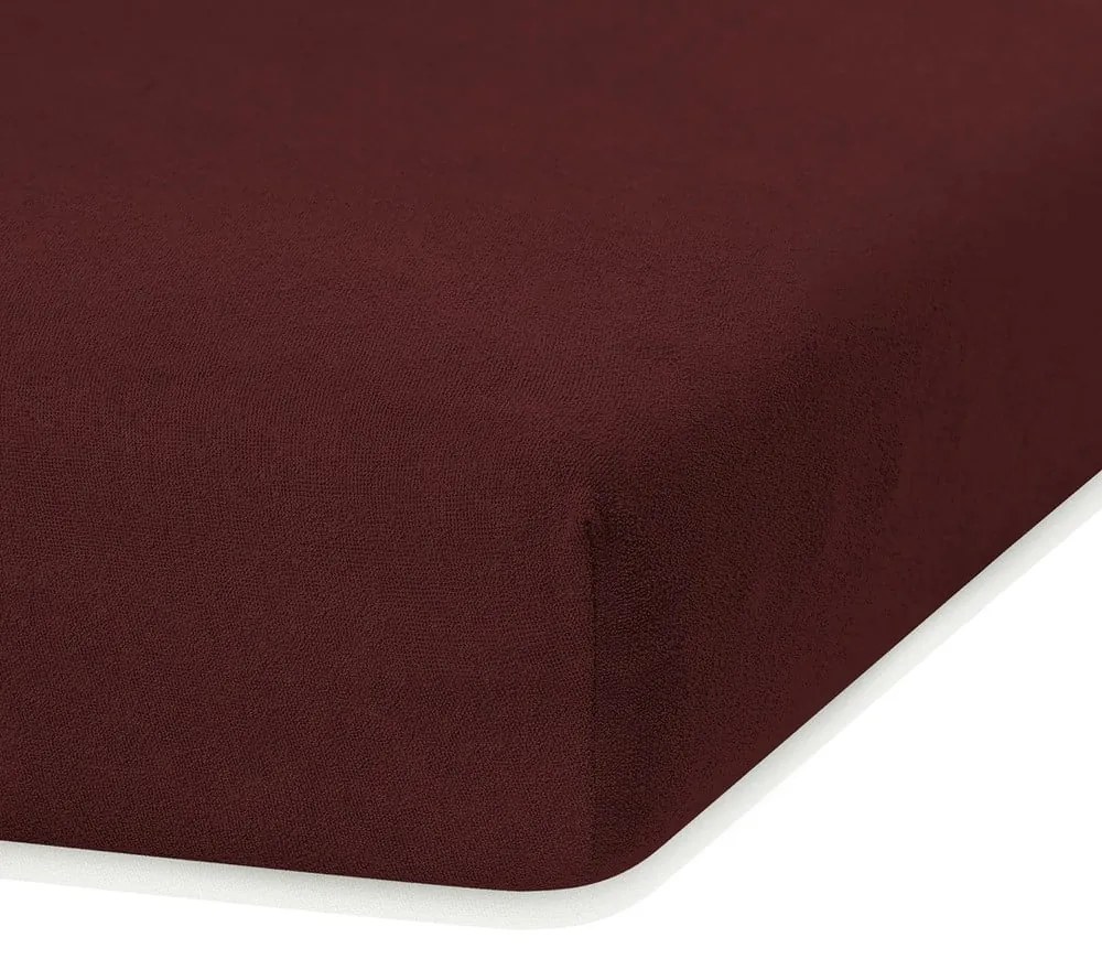 Cearceaf maro din frotir cu elastic 140x200 cm Ruby – AmeliaHome