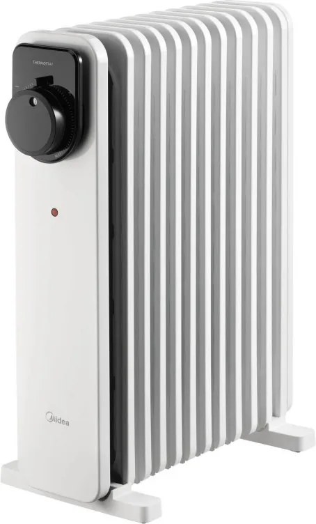 Calorifer cu ulei Midea MHO2311MCPW, 2300 W, 20 m², 11 elemenți, 3 trepte, Termostat manual, cronometru, Alb