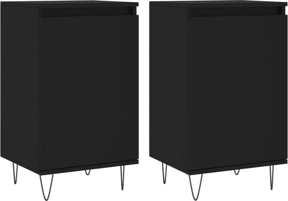 vidaXL Dulapuri, 2 buc., negru, 40x35x70 cm, lemn prelucrat