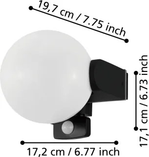 Eglo 99573 - Aplica de exterior cu senzor RUBIO 1xE27/15W/230V IP44