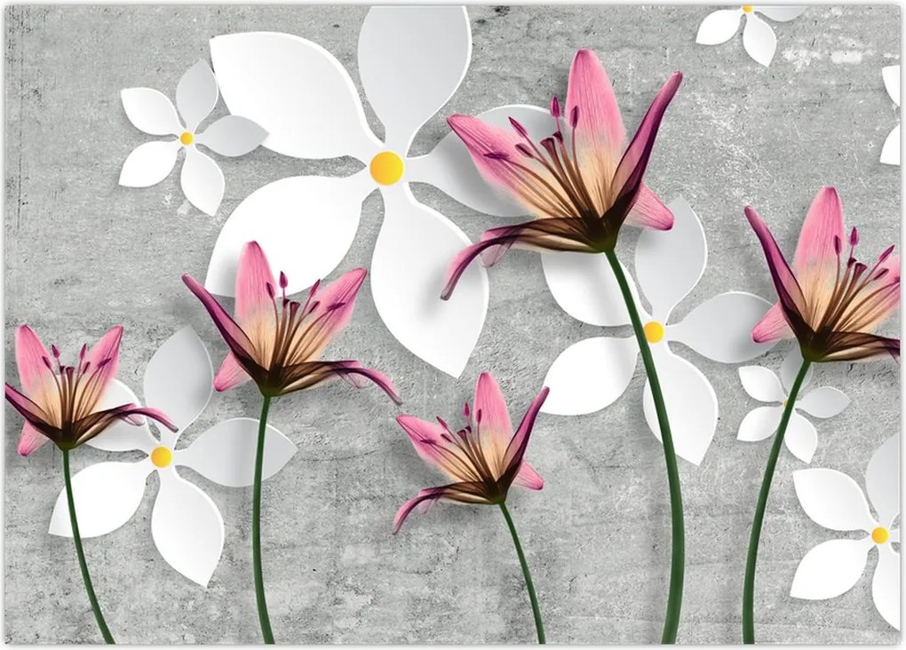 Tablou cu abstracție florală (70x50 cm)