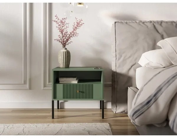 Noptieră LUE, verde/negru