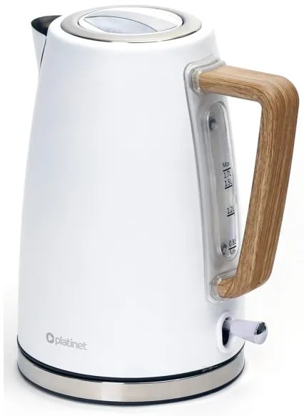 Fierbător de apă 1,7 l 2400W/230V oțel inoxidabil/alb